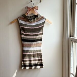 Striped Sleeveless Knit Top